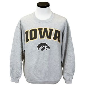 Vintage Starter Iowa Hawkeyes Crewneck Sweatshirt Gray Size M NCAA Embroidered